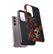 Day of The Dead Phone Flower Phone Case, Sugar Skull - Tough Case for Samsung Galaxy S25 S24 S23 S22 S21
