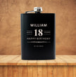 18th Birthday Hip Flask Gift Set Whiskey Label Themed