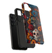 Day of The Dead Phone Flower Phone Case, Sugar Skull - Tough Case for Samsung Galaxy S25 S24 S23 S22 S21