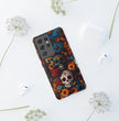 Day of The Dead Phone Flower Phone Case, Sugar Skull - Tough Case for Samsung Galaxy S25 S24 S23 S22 S21
