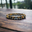To A Wonderful Dad - Beautiful Tiger Eye Volcanic Stone Bracelet with Personalised Message Card Gift Boxed
