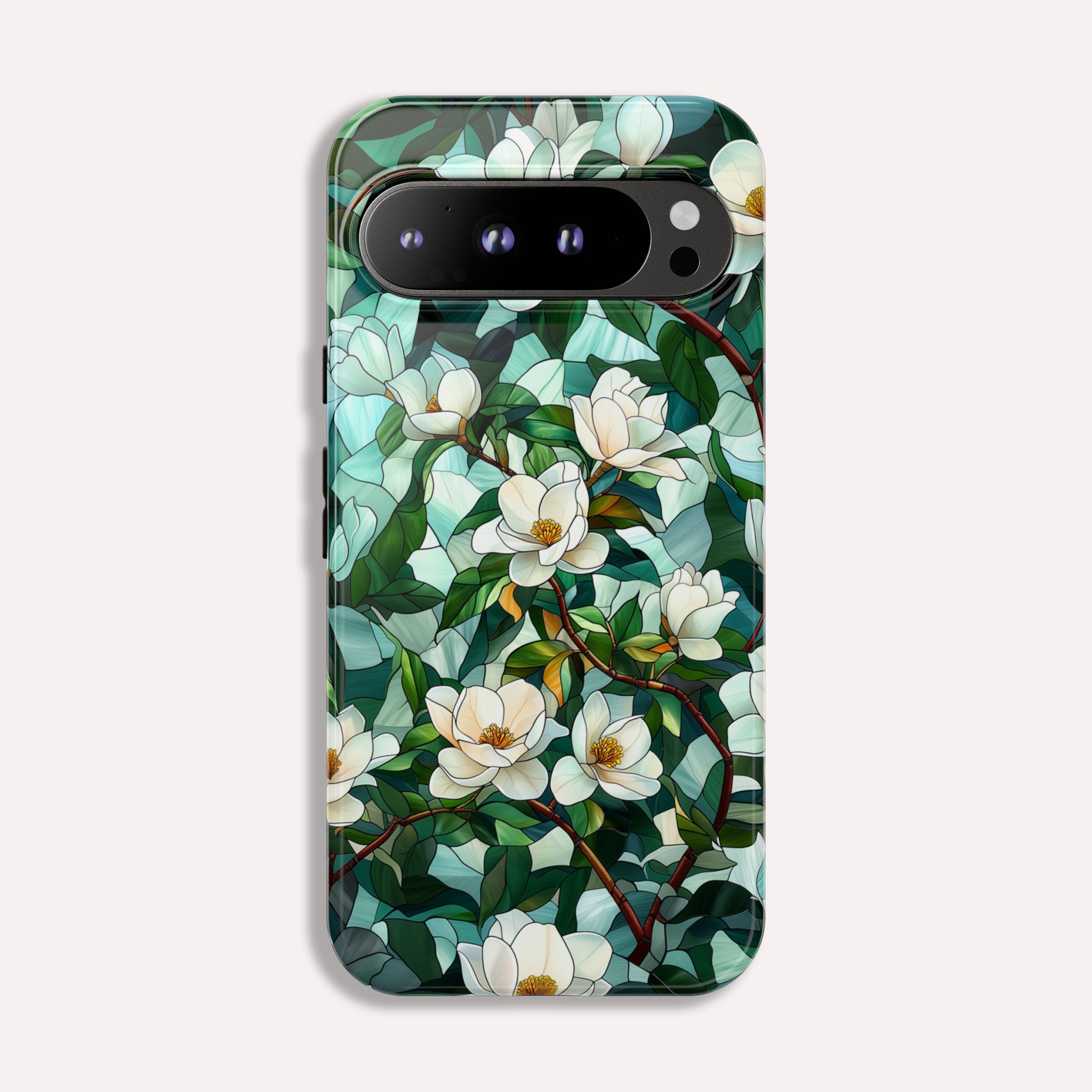 Magnolia Flower Phone Case - Floral Tough Phone Cover -  Tough Case for Google Pixel 9 Pro XL, Pixel 8 Case Pixel 7 6 5