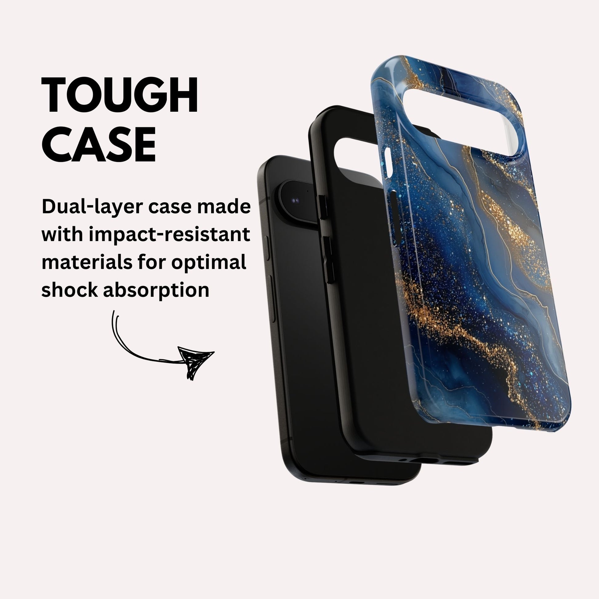 Phone Case Natural Marble Effect Tough Case For Google Pixel 9 Pro XL, Pixel 8 Case Pixel 7 6 5 4 3