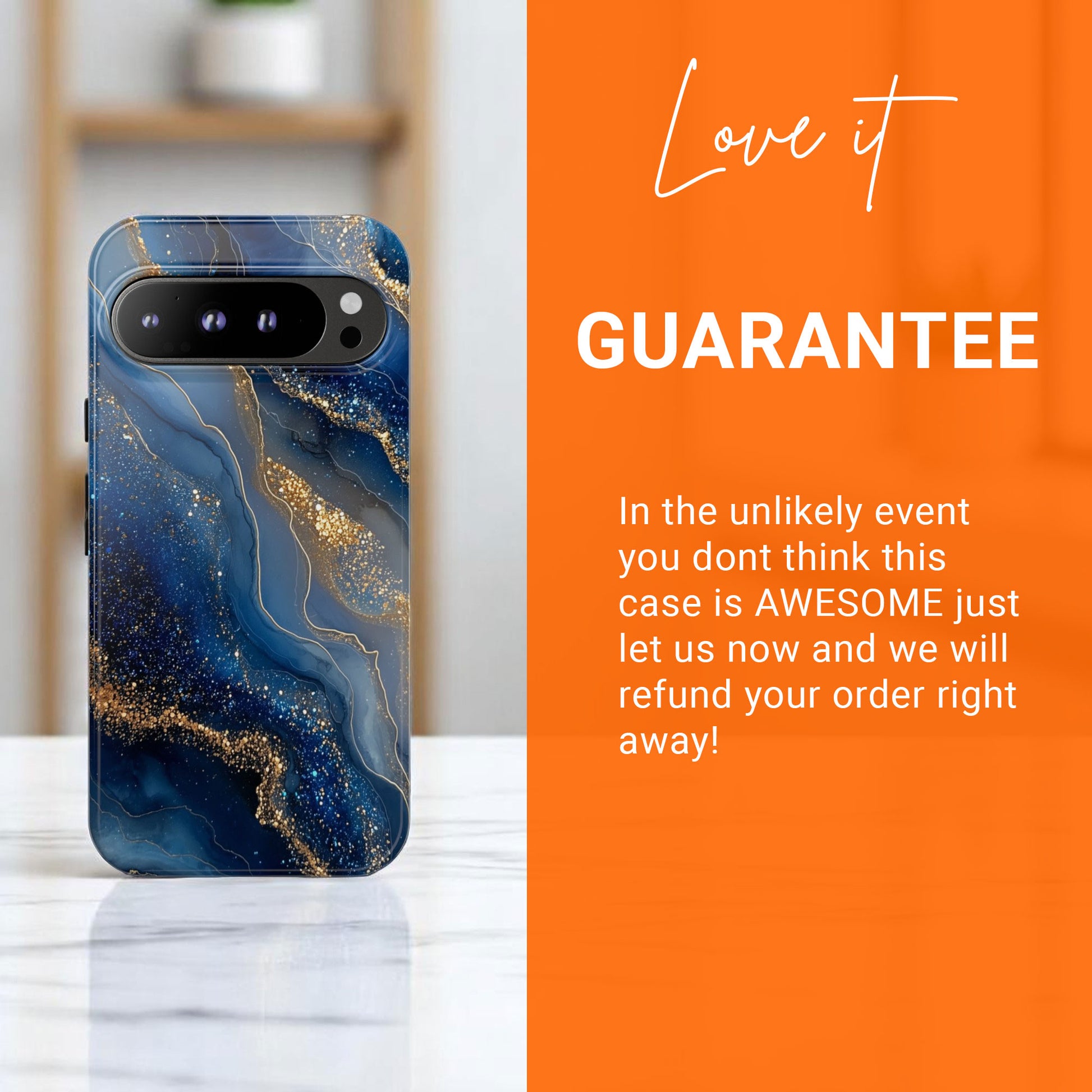 Phone Case Natural Marble Effect Tough Case For Google Pixel 9 Pro XL, Pixel 8 Case Pixel 7 6 5 4 3
