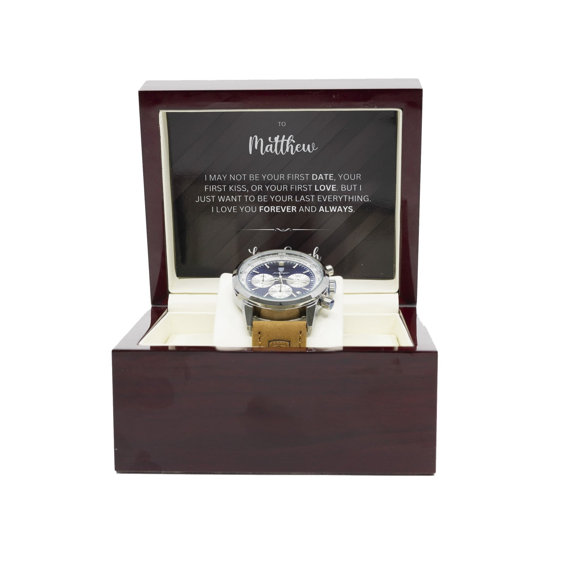 Luxury Watch Gift Set With Personalised Message Card - Gift For Brother, Husband, Boyfriend. Anniversay Gift Watch - Gift From Parter