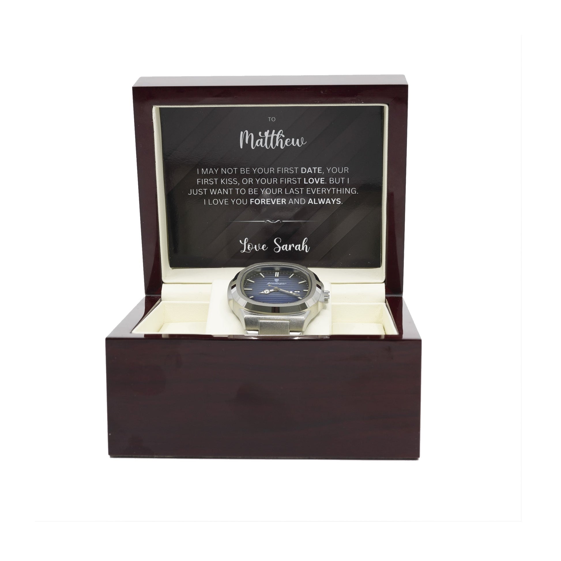 Luxury Watch Gift Set With Personalised Message Card - Gift For Brother, Husband, Boyfriend. Anniversay Gift Watch - Gift From Parter