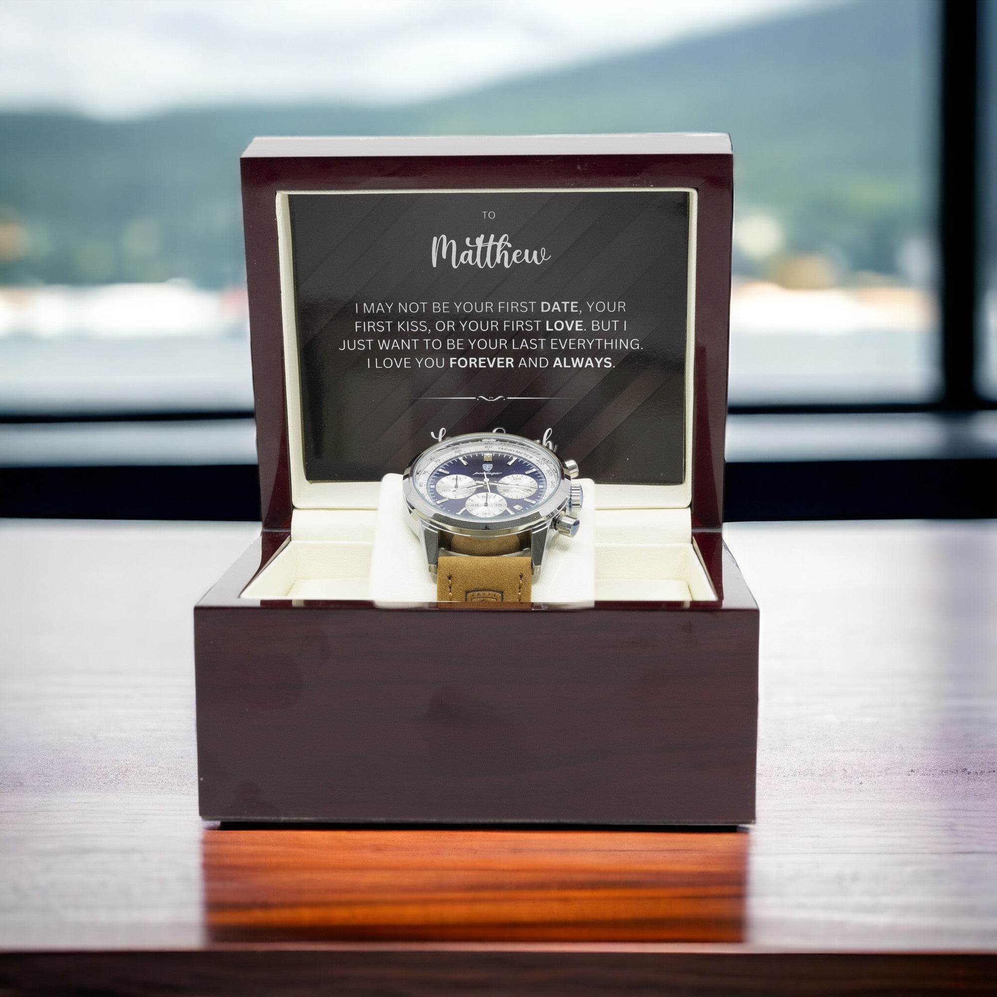 Luxury Watch Gift Set With Personalised Message Card - Gift For Brother, Husband, Boyfriend. Anniversay Gift Watch - Gift From Parter