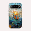 Sea Turtle Phone Case, Paper Quilling Design, Stained Glass Look - Tough Case for Google Pixel 9 Pro XL, Pixel 8 Case Pixel 7 6 5