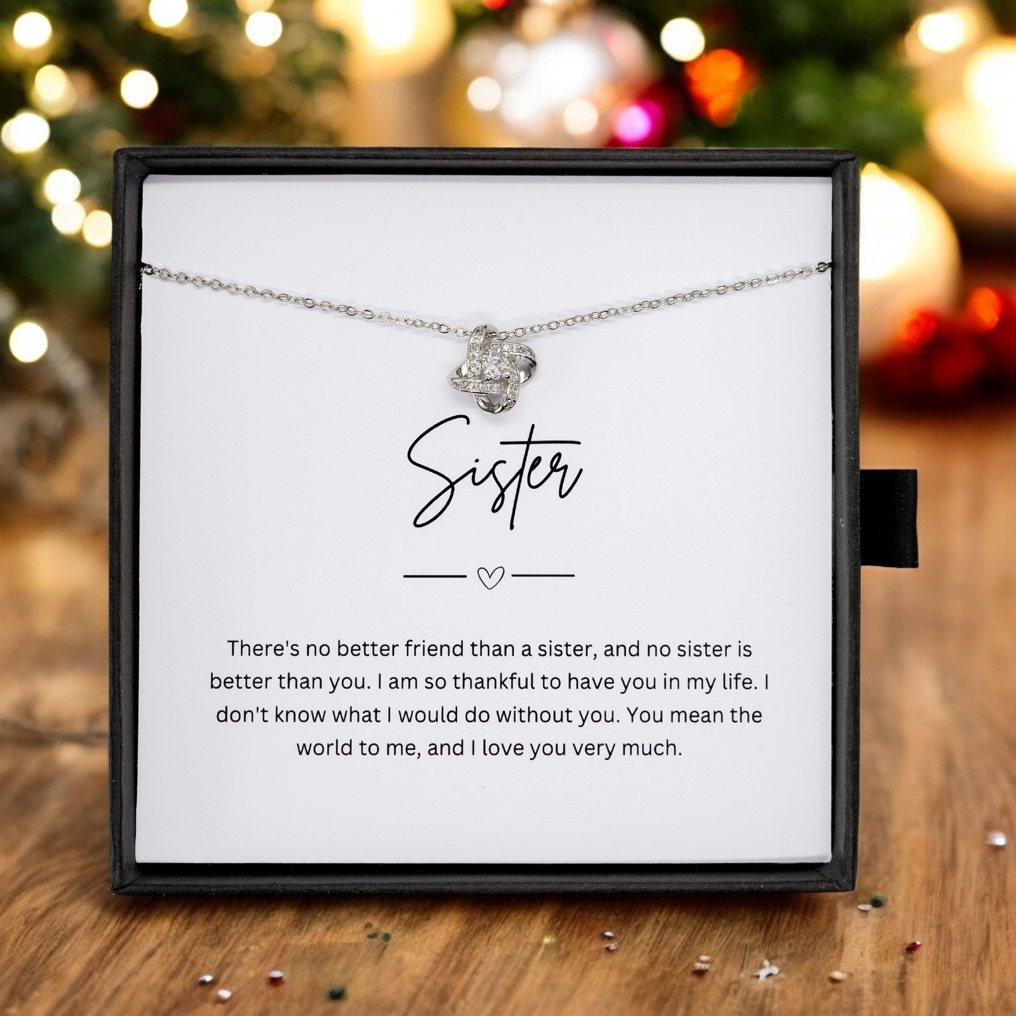 Gift For Sister - Beautiful Silver Necklace - Personalised Message Card