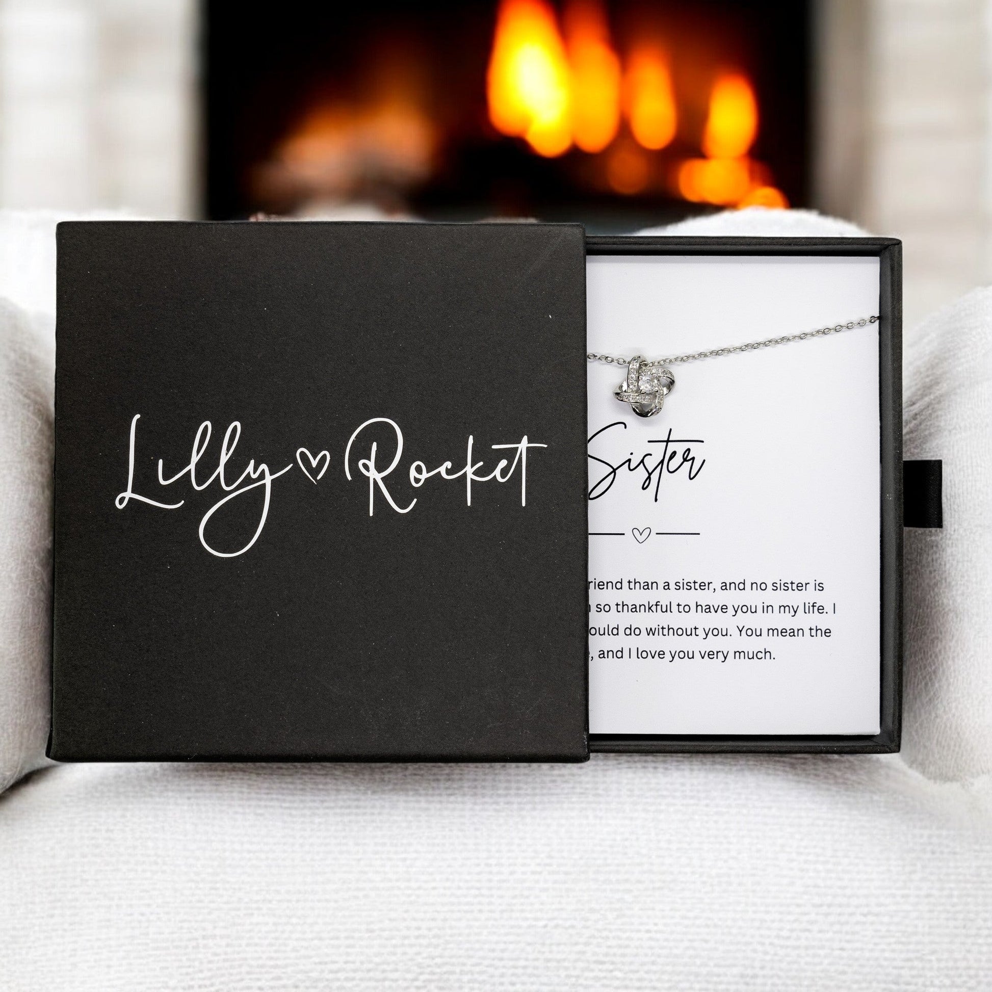Gift For Sister - Beautiful Silver Necklace - Personalised Message Card