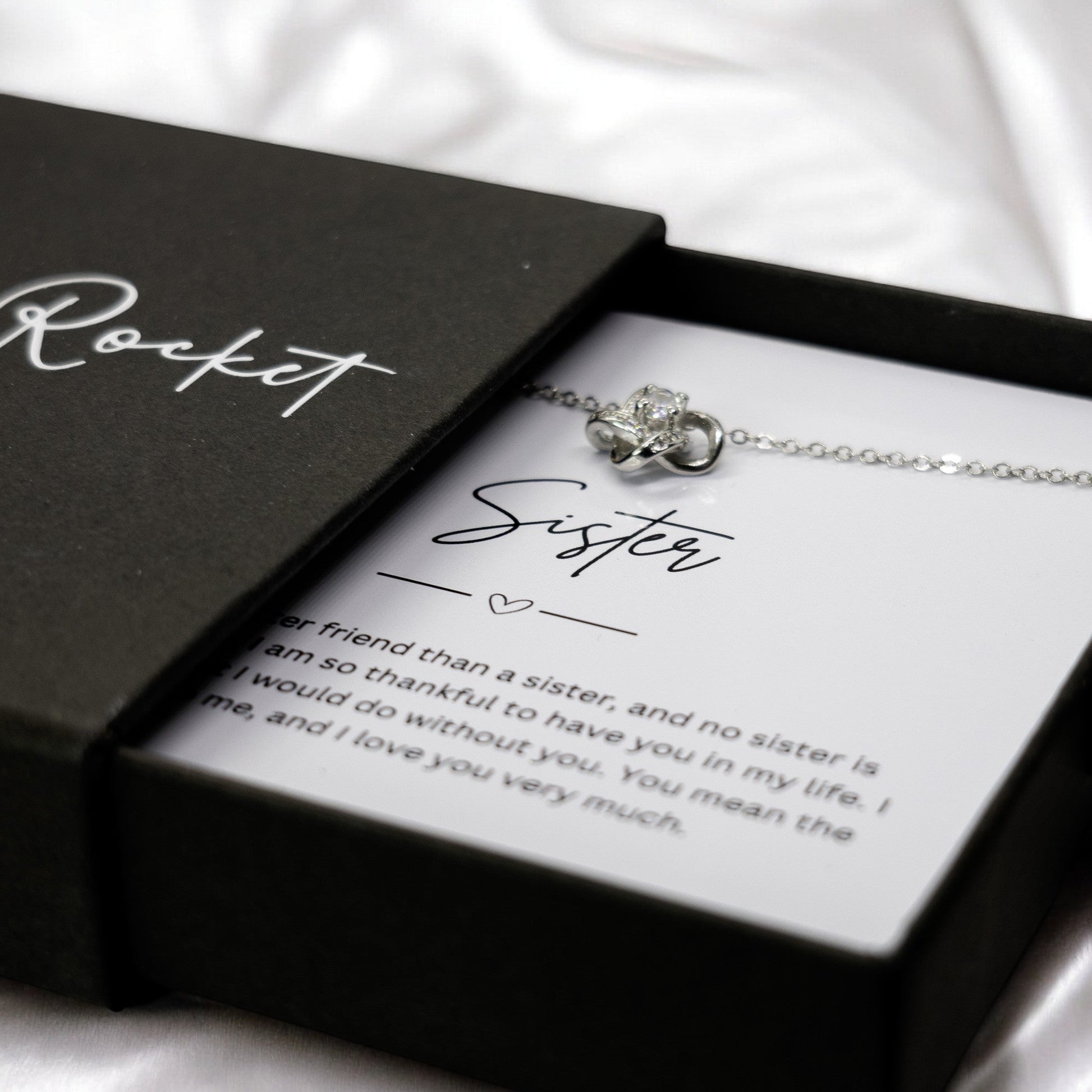 Gift For Sister - Beautiful Silver Necklace - Personalised Message Card