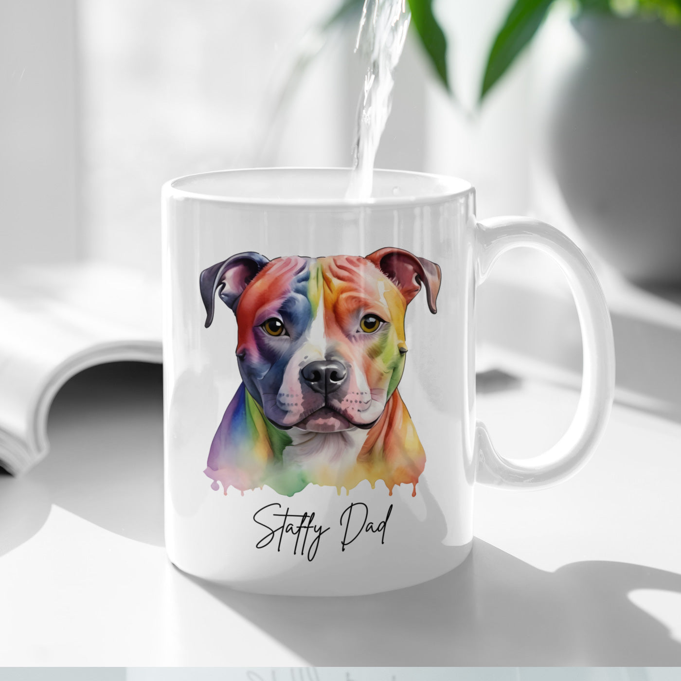 Funny Staffordshire Terrier Coffee Gift Mug - Watercolour Mug