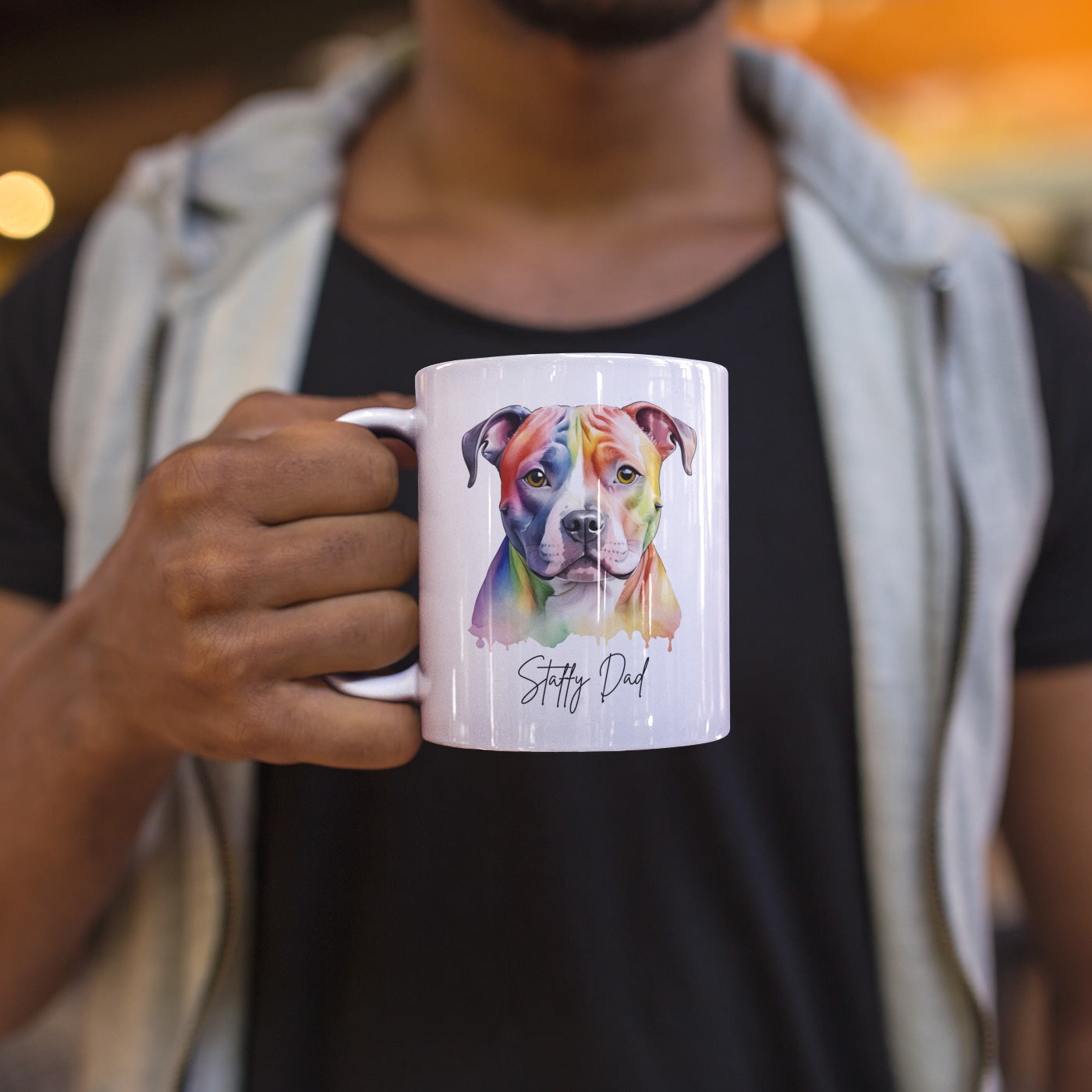 Funny Staffordshire Terrier Coffee Gift Mug - Watercolour Mug